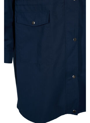 Parka jakke med hætte og lommer, Navy Blazer, Packshot image number 3