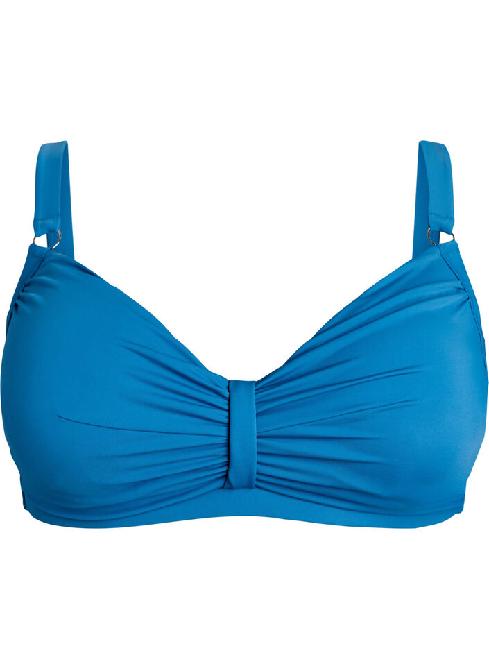 Bikini b&oslash;jle bh med draperinger, Bl&aring;, Packshot image number 0