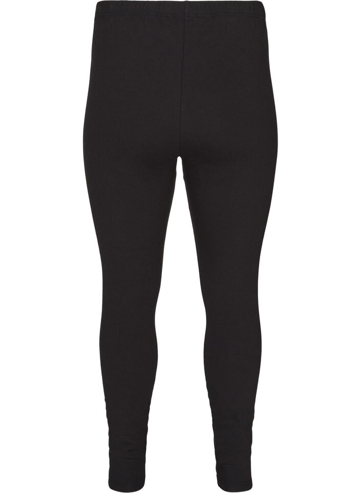 Leggings i bomuld med foer, Sort, Packshot image number 1