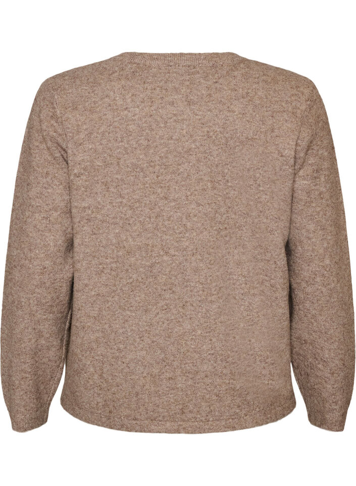 Cardigan med knudelukninger, Beige, Packshot image number 1