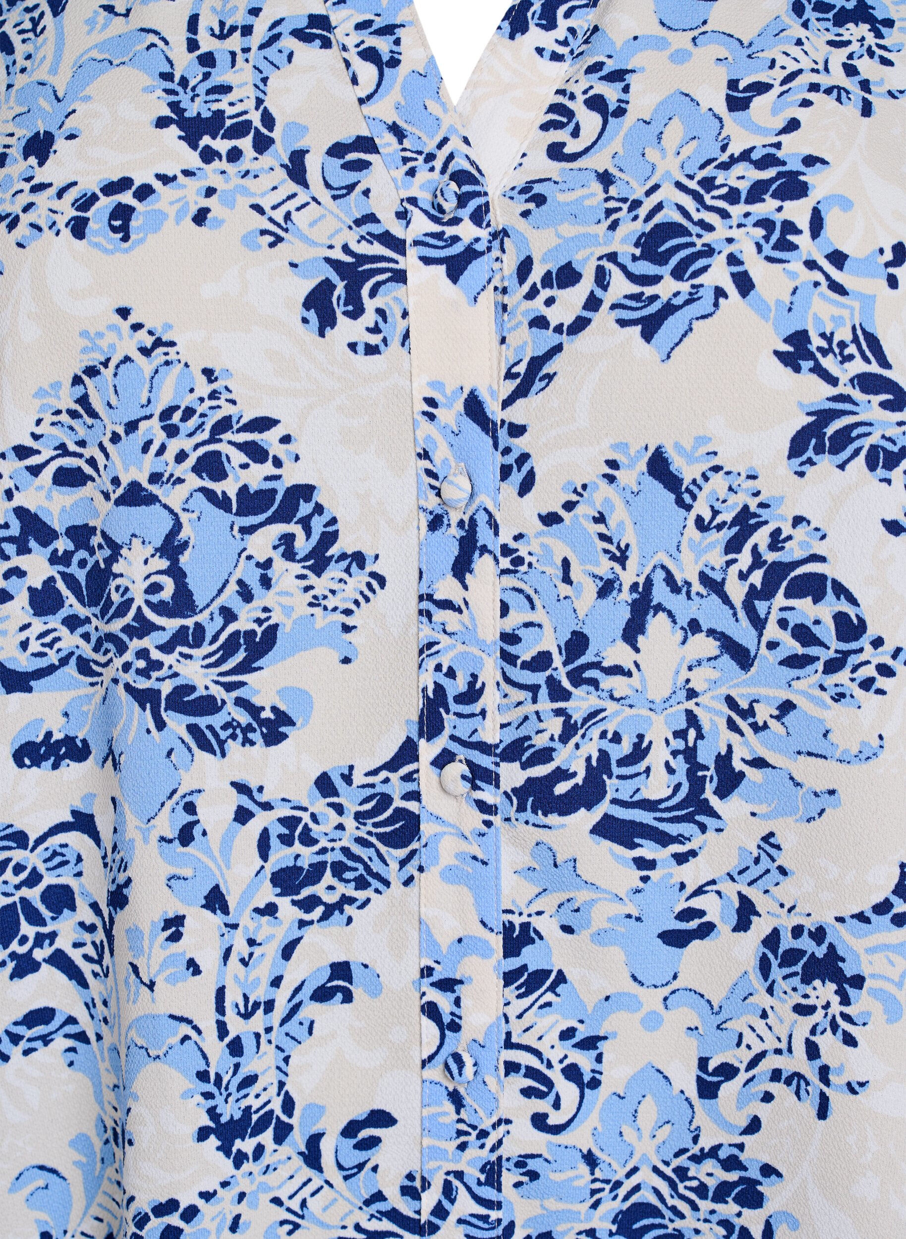 Zizzi Midikjole med A-facon og korte &aelig;rmer, Beige, Packshot image number 2