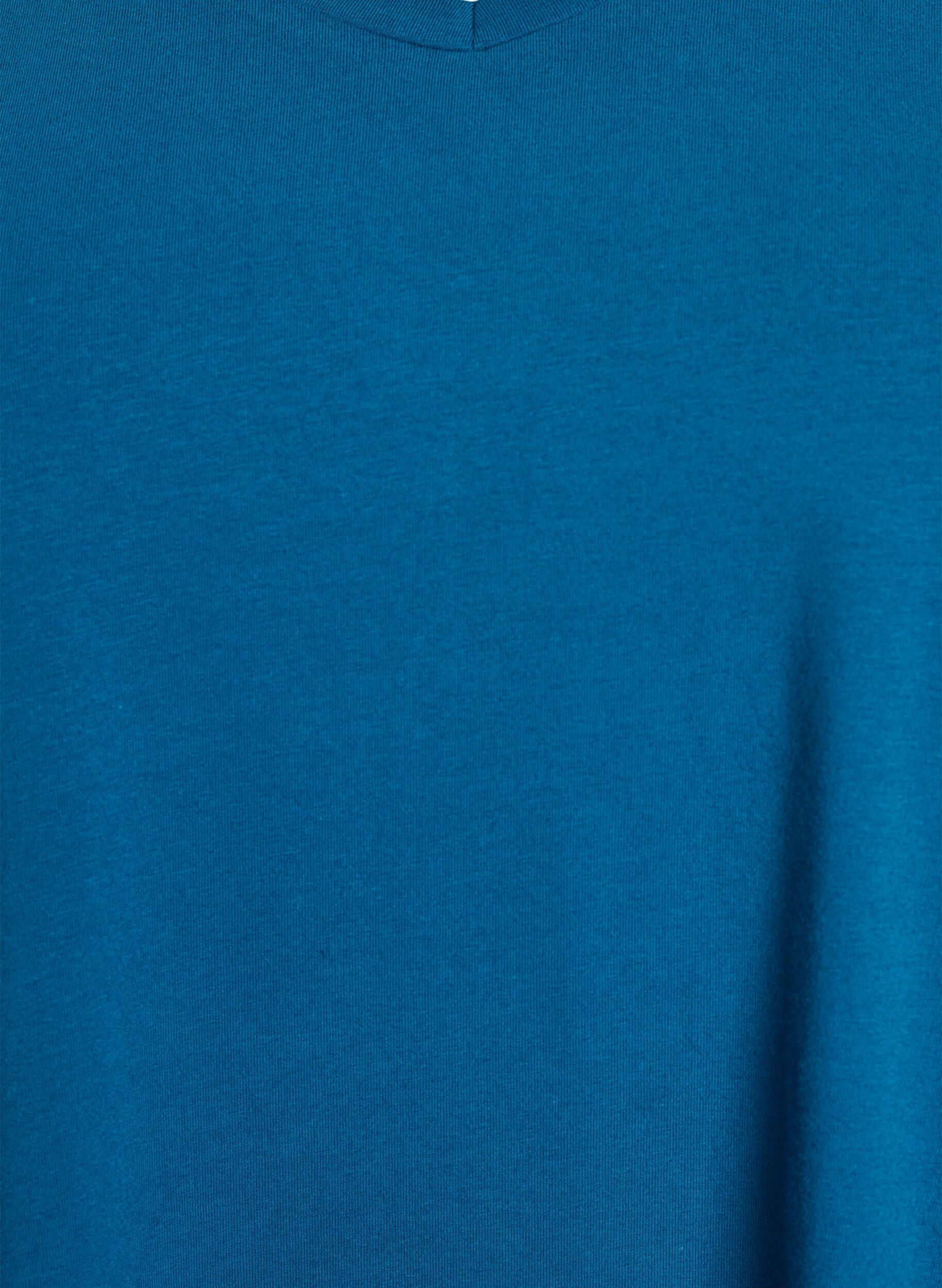 ZizziEnsfarvet basis t-shirt i bomuld, Bl&aring;, Packshot image number 2