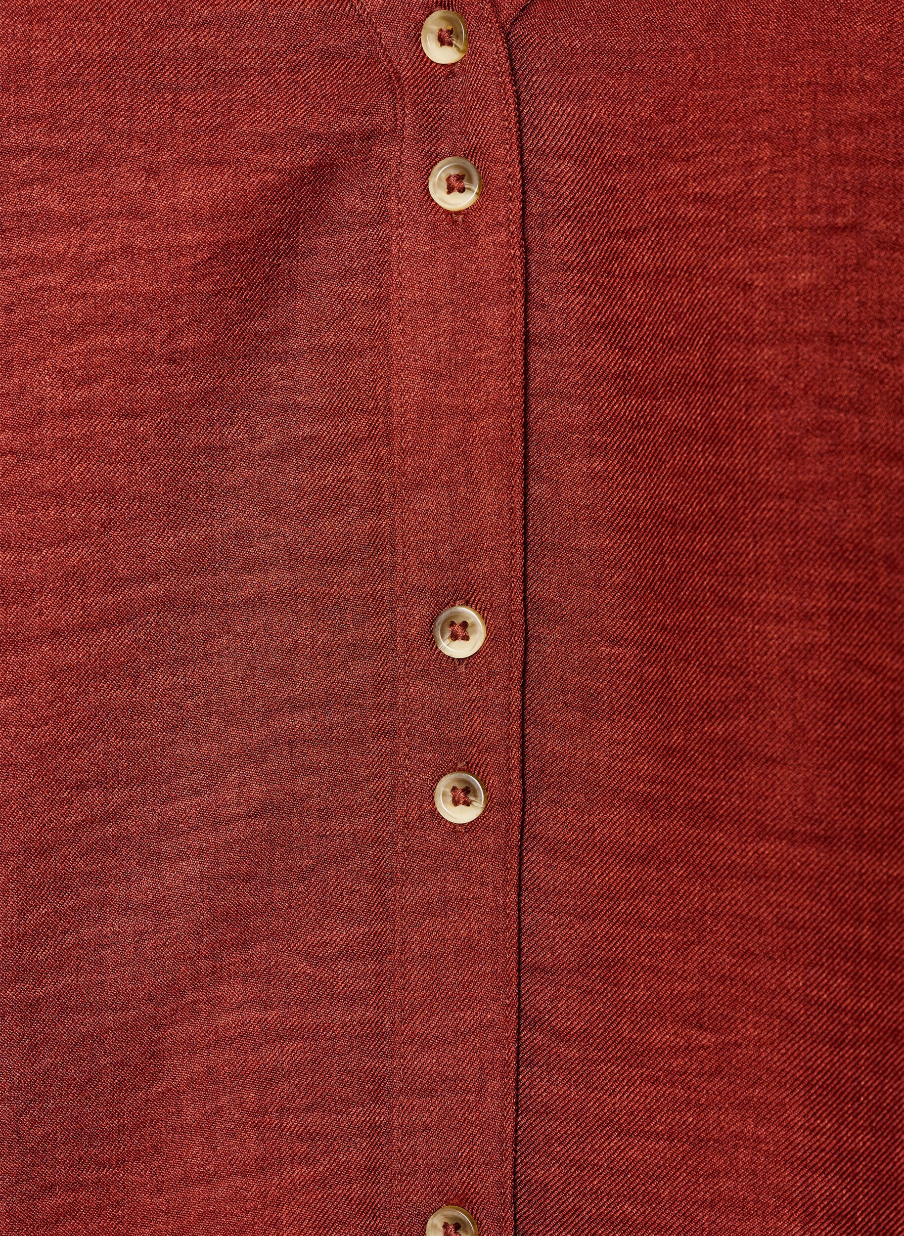 ZizziSkjortebluse med v-hals og korte &aelig;rmer, R&oslash;d, Packshot image number 2