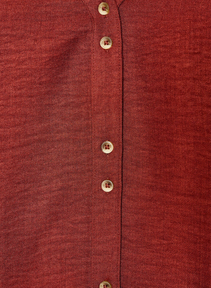 Skjortebluse med v-hals og korte &aelig;rmer, R&oslash;d, Packshot image number 2