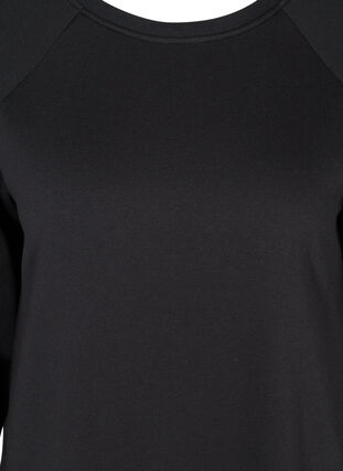 Sweatkjole med lommer og slids, Black, Packshot image number 2