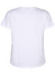 T-shirt i økologisk bomuld med broderi anglaise, Bright White, Packshot image number 1