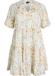 Kn&aelig;lang kjole i h&oslash;r og viskose med A-facon, Vanilla