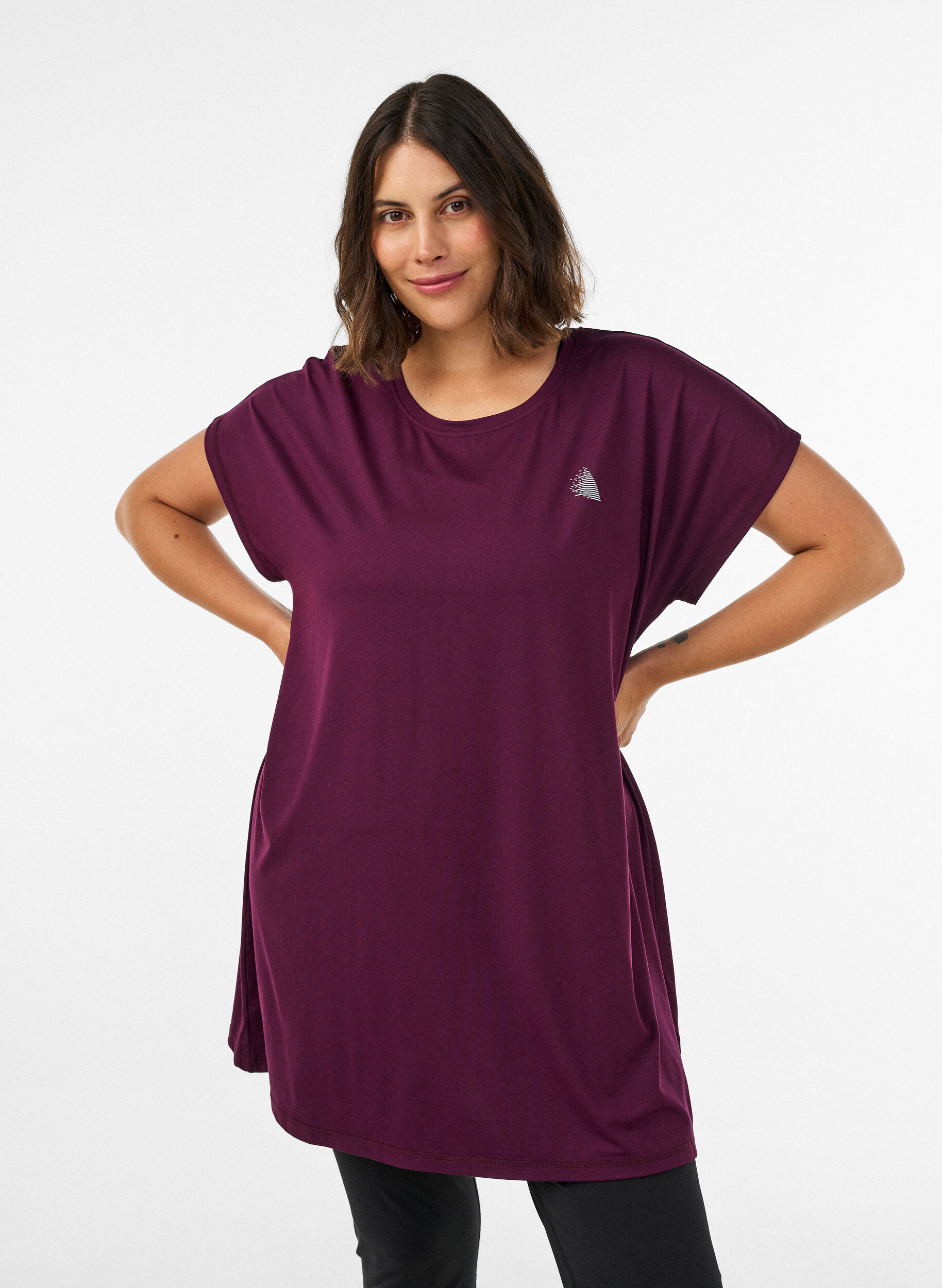 ZizziLang tr&aelig;nings t-shirt, Lilla, Model image number 0