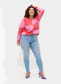 Højtaljede Amy jeans med super slim fit, Light blue, Model