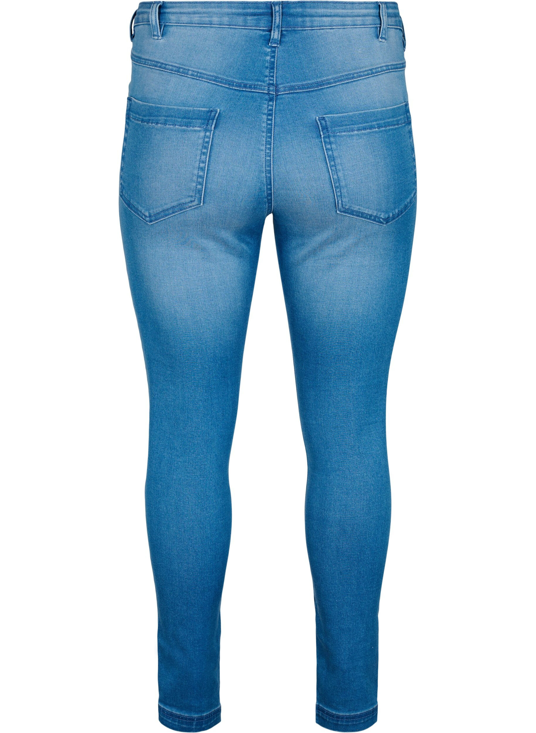 ZizziSuper slim Amy jeans med h&oslash;j talje, Light blue, Packshot image number 1