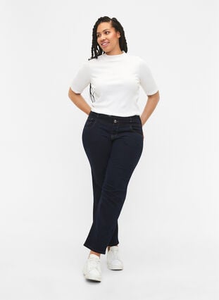 Regular fit Gemma jeans med høj talje, Blue denim, Model image number 0