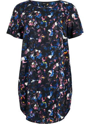 Printet kjole med korte ærmer, Graphical Ditzy, Packshot image number 0