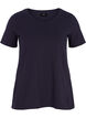 Ensfarvet basis t-shirt i bomuld, Bl&aring;, Packshot image number 0