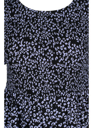 Printet viskose kjole med smock, Blue Dot, Packshot image number 2