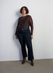 Meshbluse med print, Brun, Model image number 1