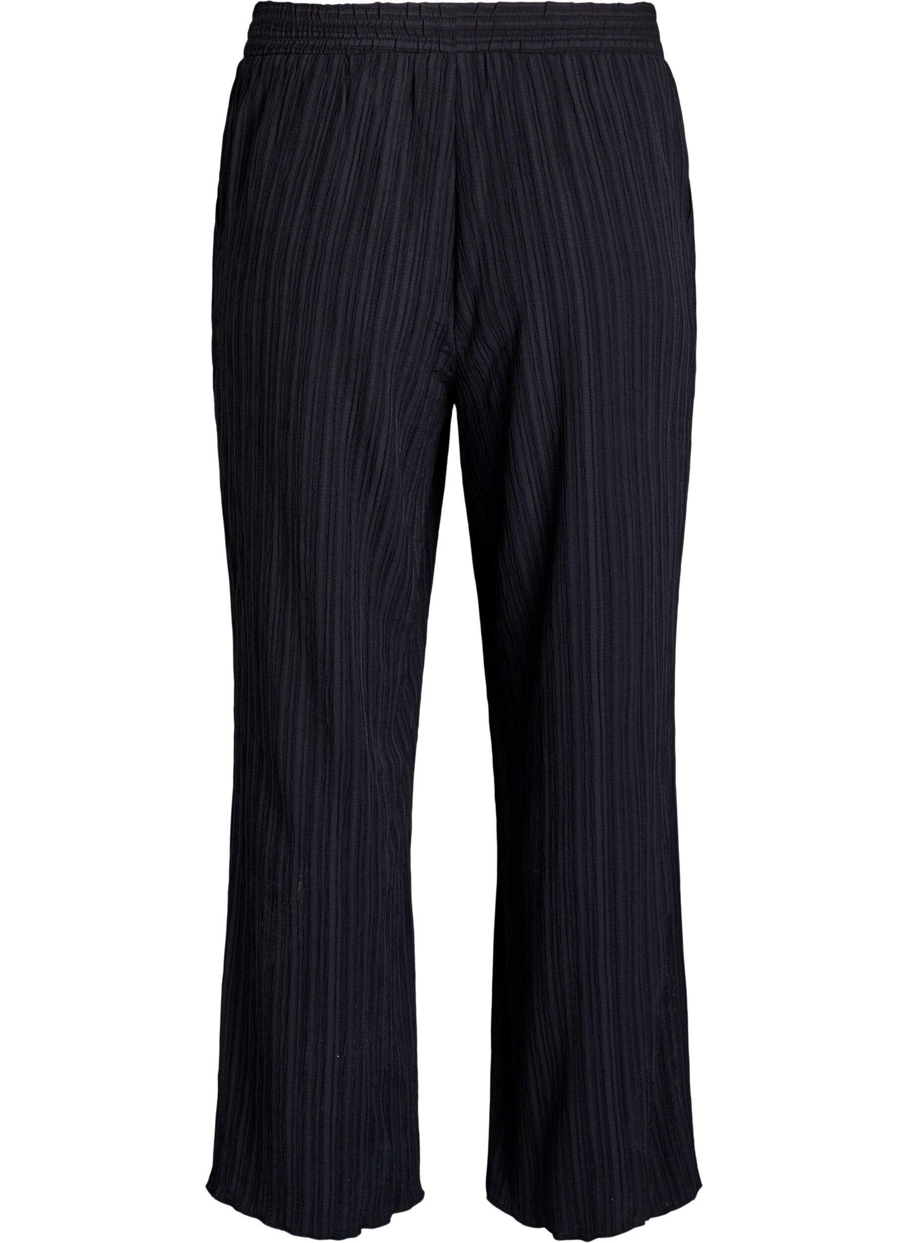 Zizzi FLASH - Bukser med h&oslash;j talje og vide ben, Sort, Packshot image number 1