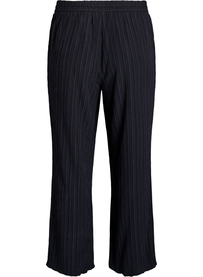 FLASH - Bukser med høj talje og vide ben, Sort, Packshot image number 1