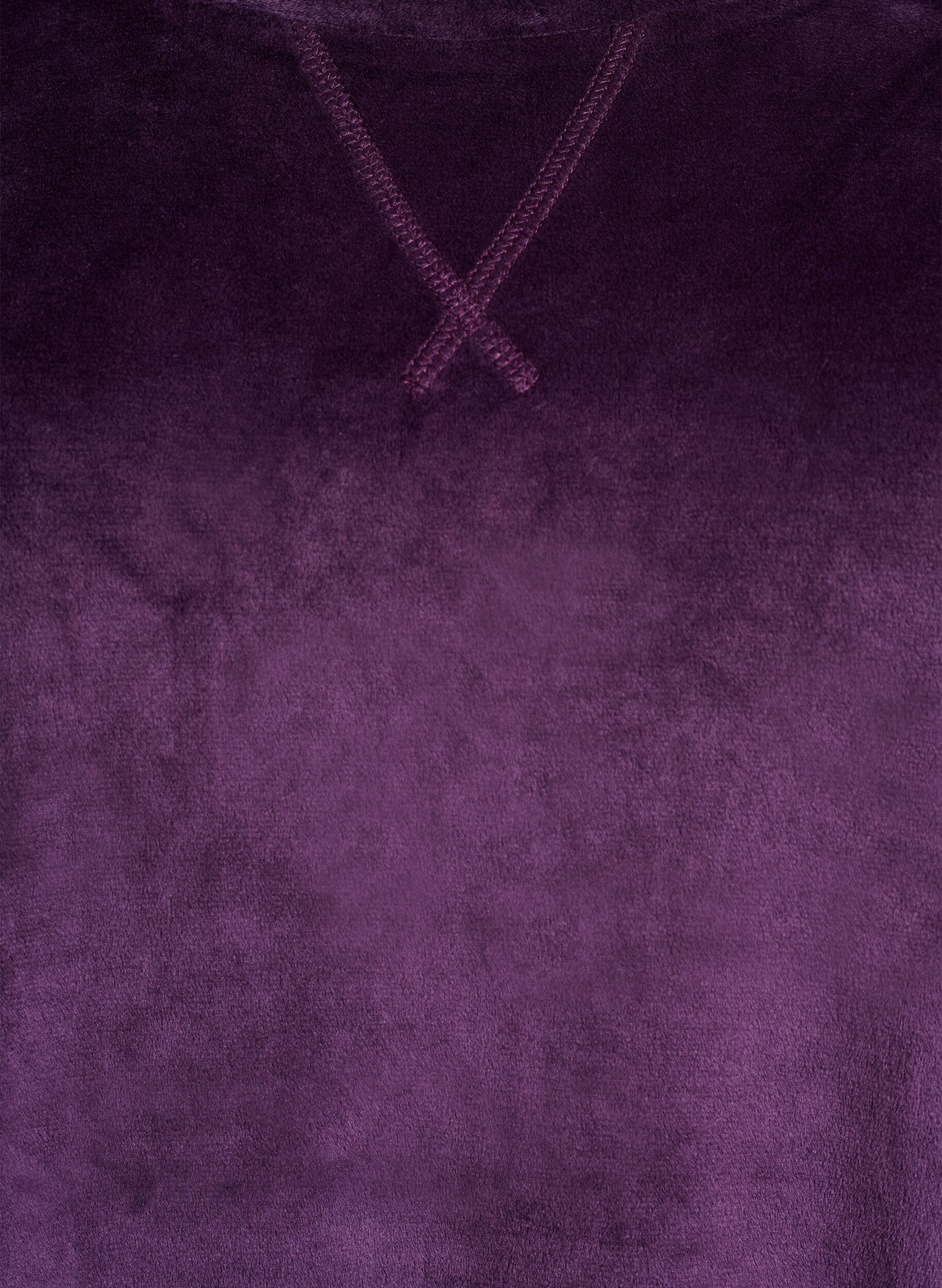 Zizzi Velourbluse med raglan&aelig;rmer, Lilla, Packshot image number 2