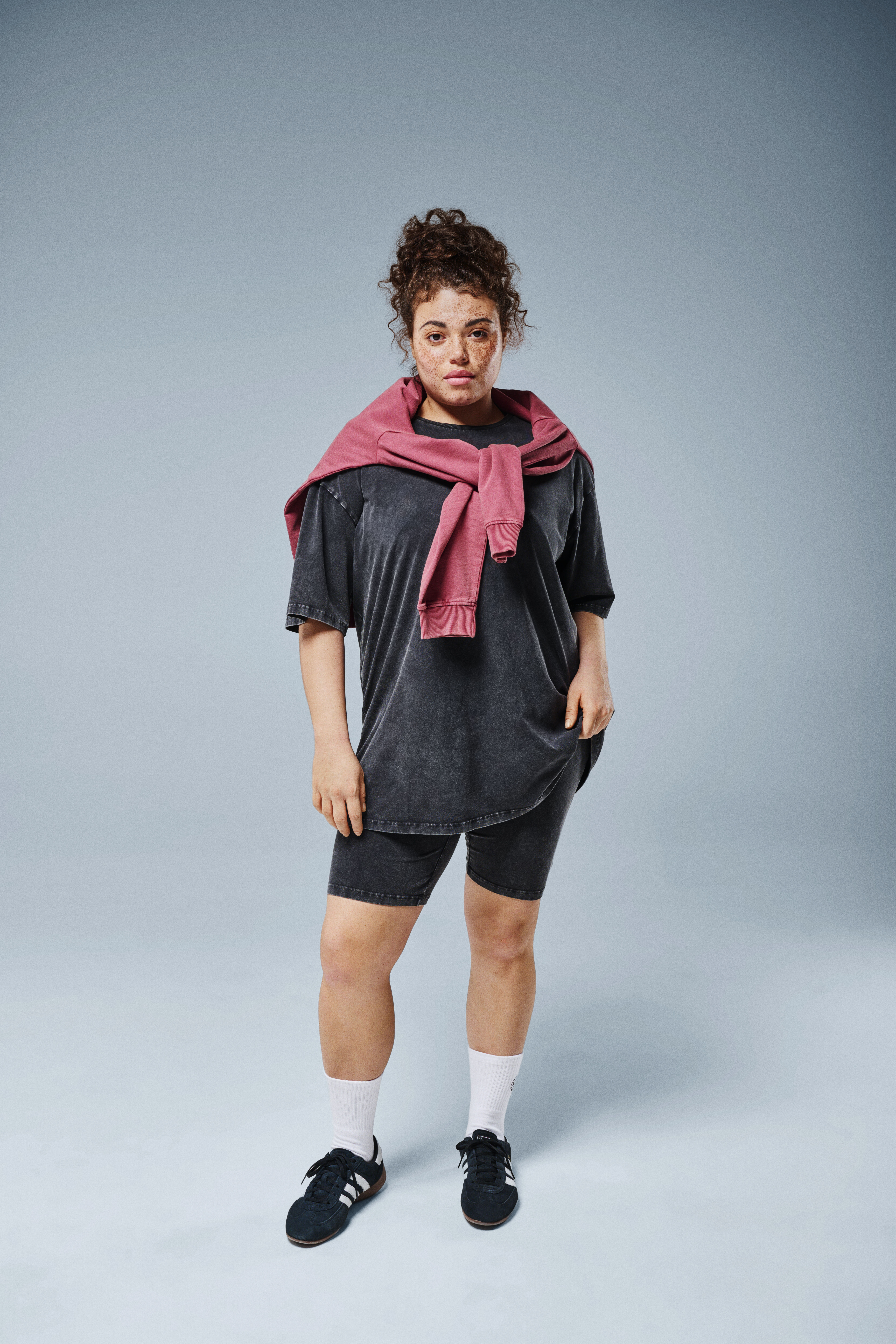 Zizzi Sweatshirt med washed look, , Model