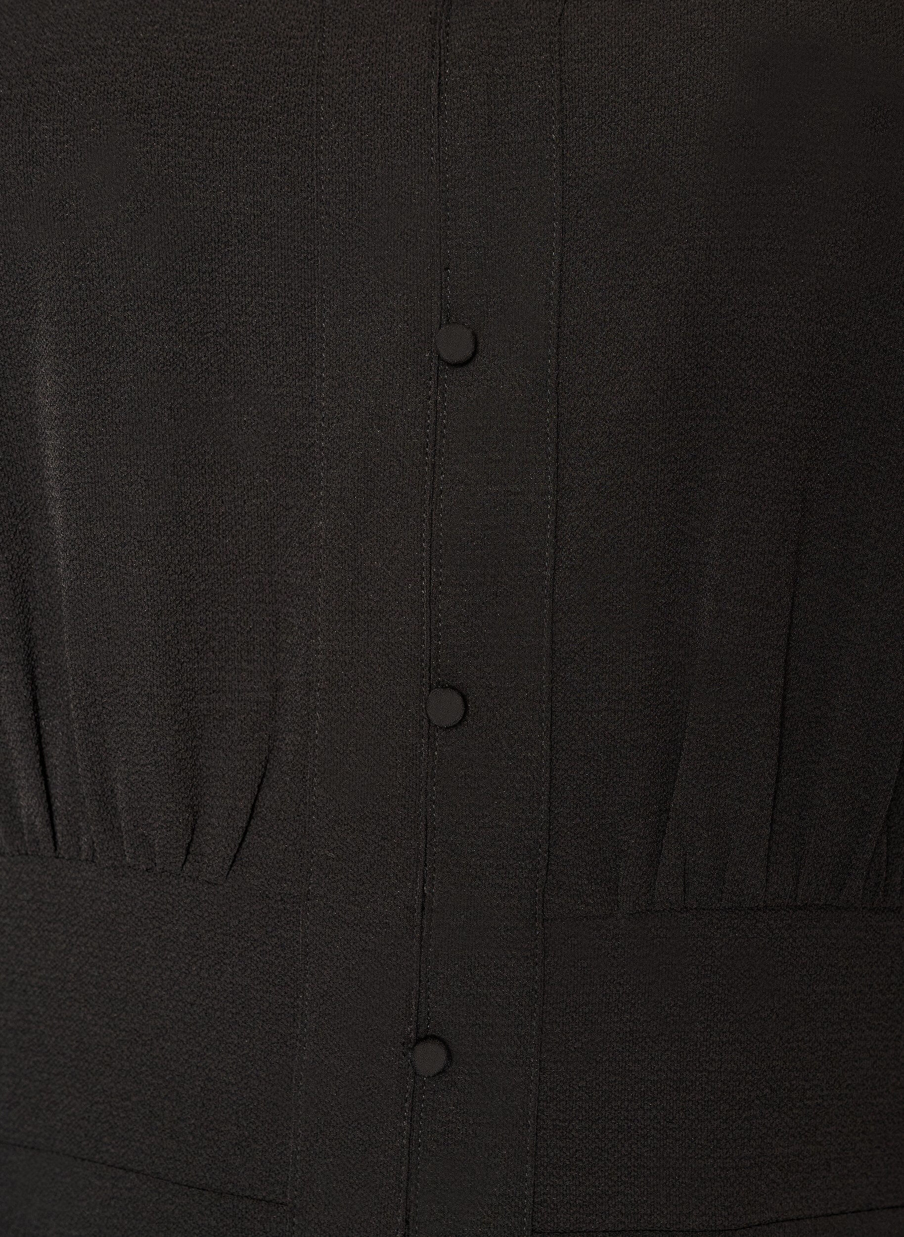 ZizziMidikjole med smock og dekorative knapper, Sort, Packshot image number 2
