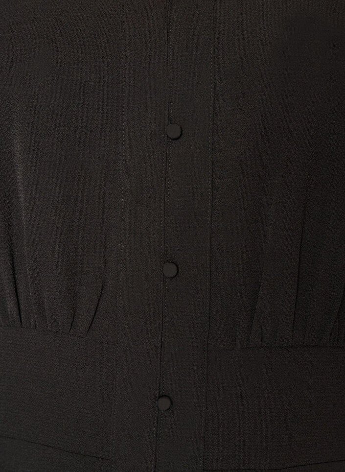 Midikjole med smock og dekorative knapper, Sort, Packshot image number 2