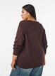 Strikket cardigan med hjertehulm&oslash;nster, Brun, Model image number 2