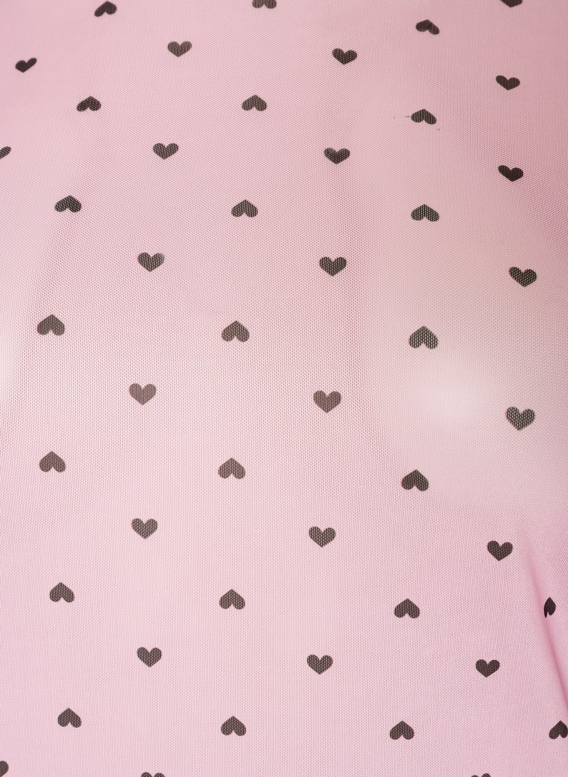 ZizziMeshbluse med print, Lyser&oslash;d, Packshot image number 2