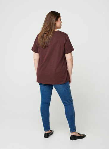 Kortærmet t-shirt i bomuld, Fudge, Model image number 1