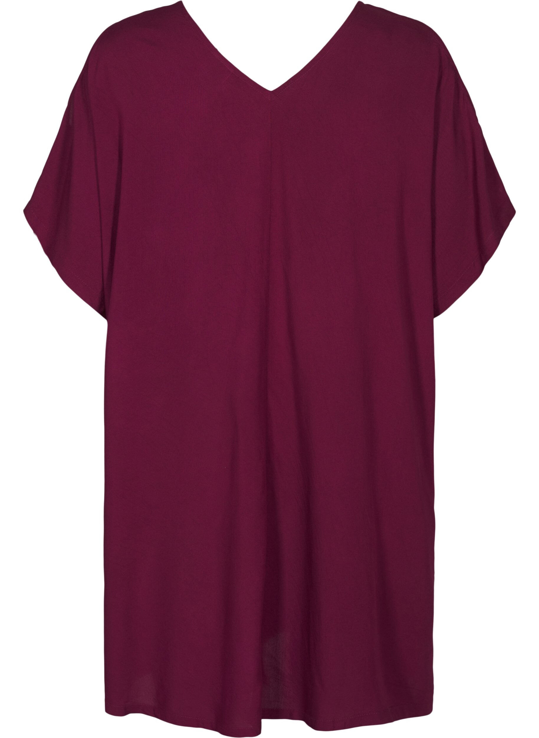 Zizzi Strandkjole i viskose med skulderdetalje, R&oslash;d, Packshot image number 1