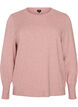Strikbluse med rund hals, Lyser&oslash;d, Packshot image number 0