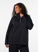 Sweatshirt med h&oslash;j krave og lynl&aring;s, Sort, Model image number 0
