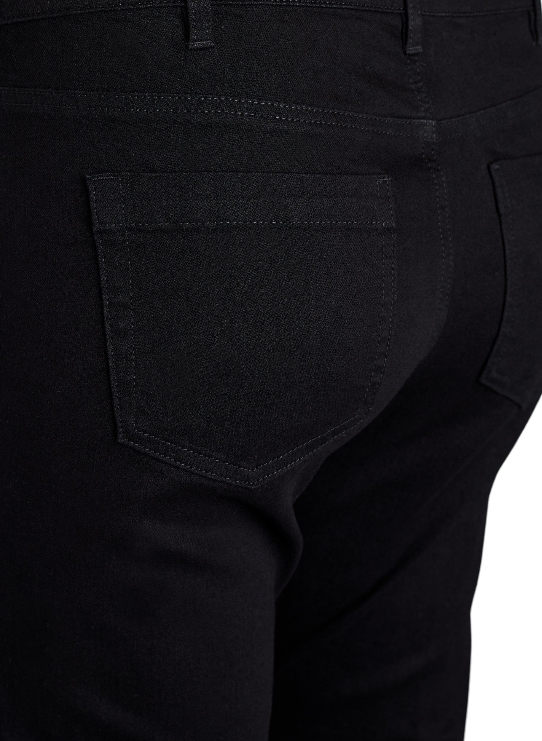 ZizziSlim fit Emily jeans med regul&aelig;r talje, Sort, Packshot image number 3