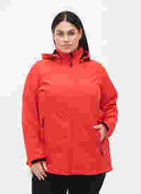 Softshell jakke med aftagelig hætte, Poppy Red, Model