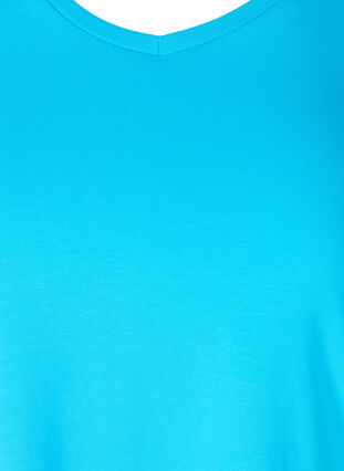 Basis t-shirt med v-hals, River Blue, Packshot image number 2