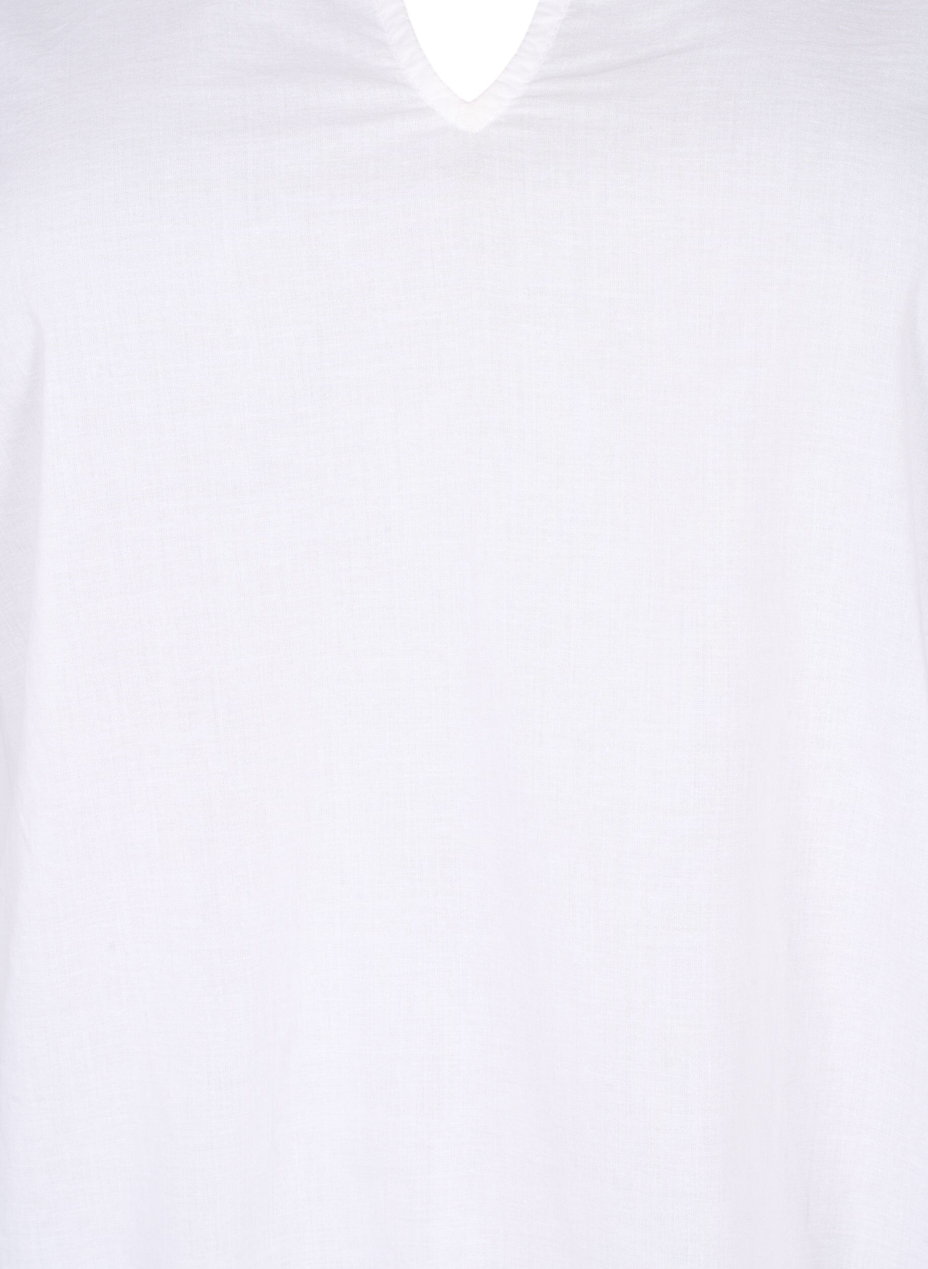 Zizzi Bluse med lange &aelig;rmer og dekorative detaljer, Bright White, Packshot image number 2