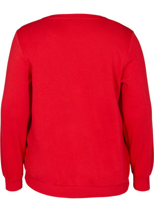 Jule sweatshirt med pailleter, Tango Red, Packshot image number 1