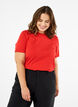 Basis t-shirt i bomuld med rund hals , R&oslash;d, Model image number 0