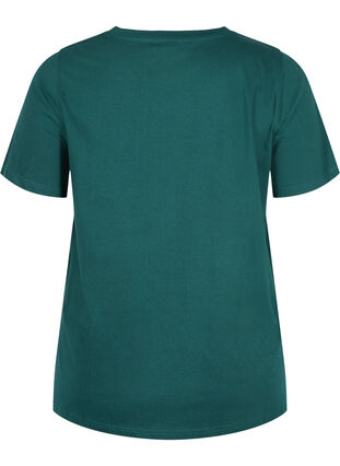Økologisk bomulds t-shirt med nitter, Dark Green, Packshot image number 1