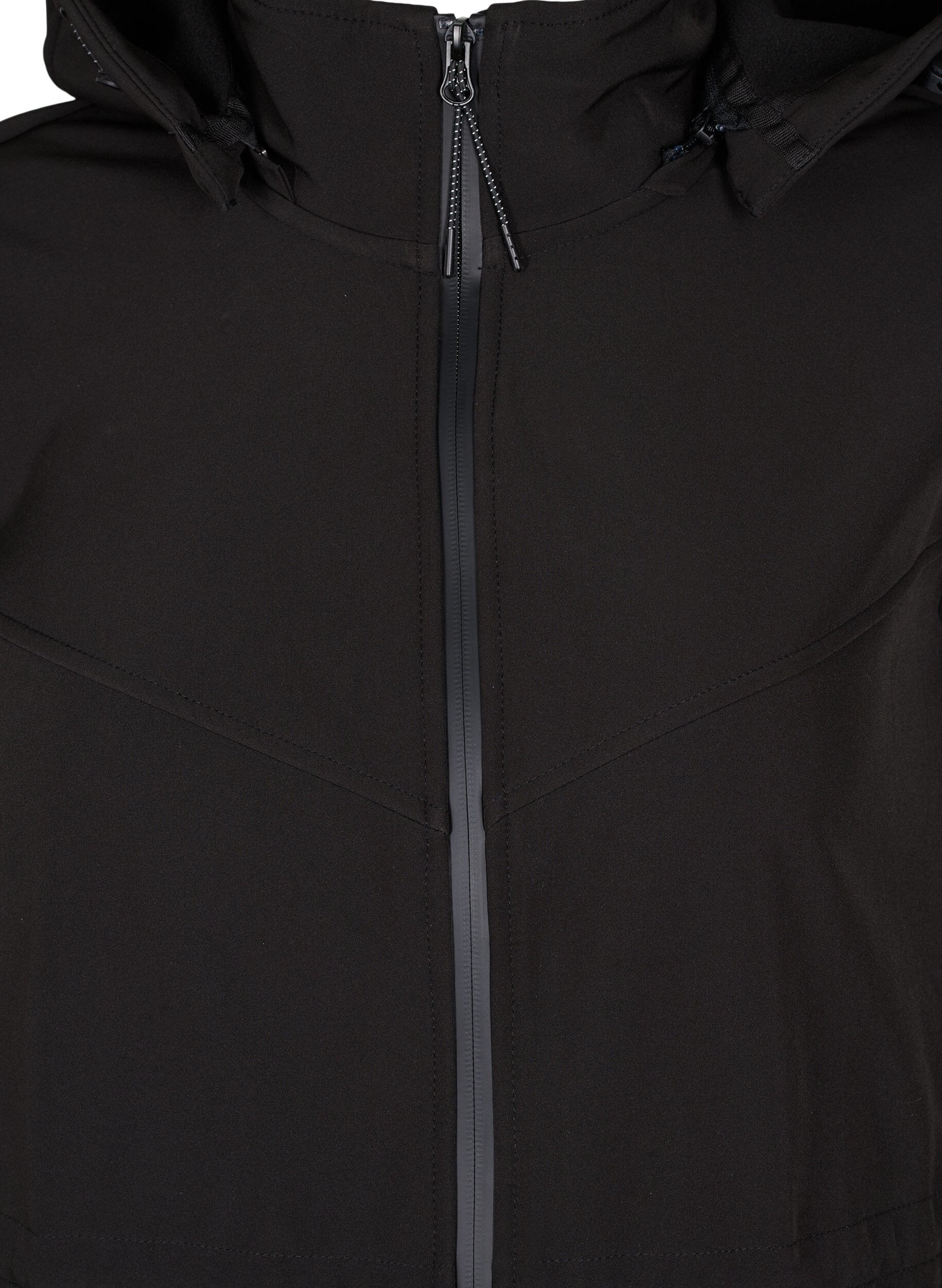 Zizzi Softshell jakke med tilh&oslash;rende fleecevest, Black Solid, Packshot image number 2