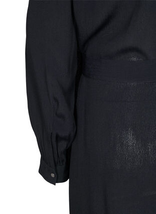 Viskose tunika med bælte, Black, Packshot image number 3