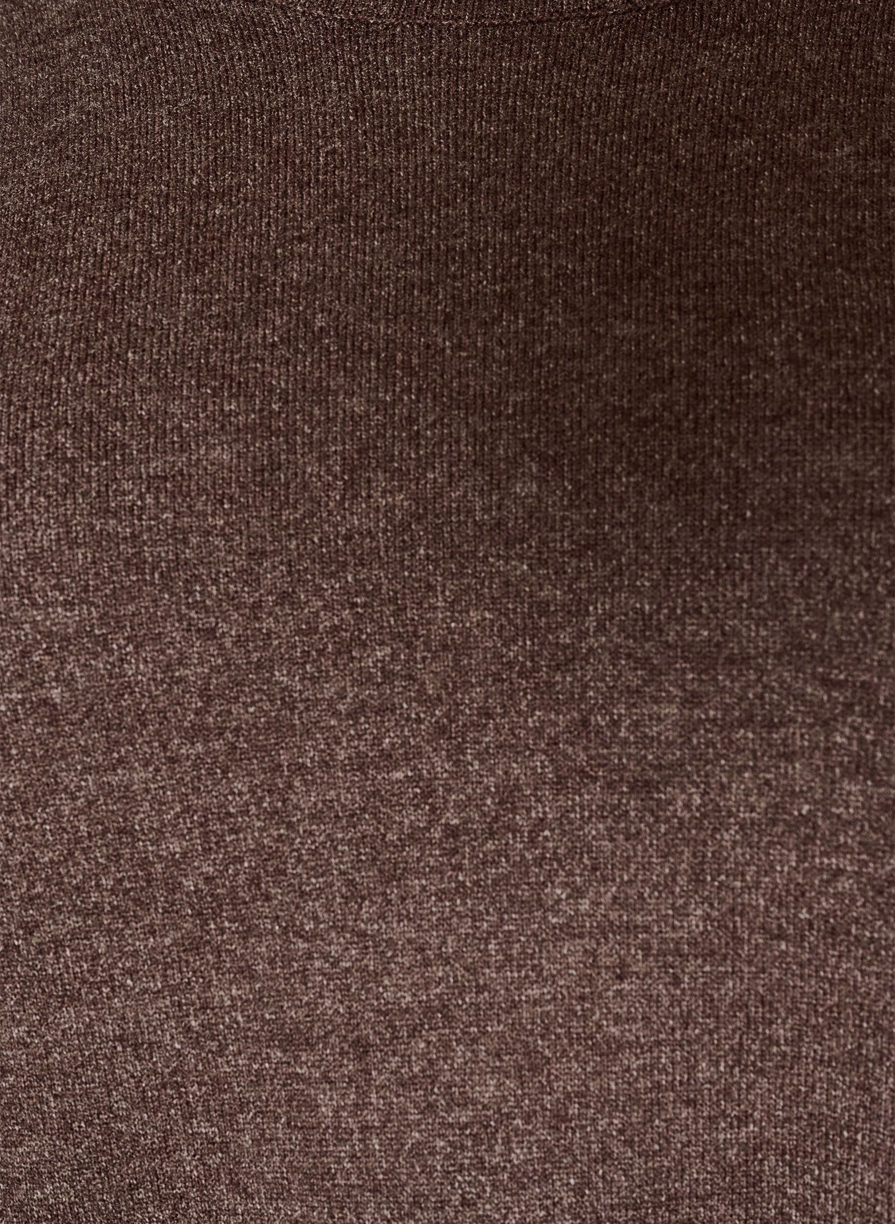 ZizziStrikbluse med rund hals, Brun, Packshot image number 2