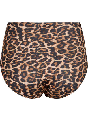 Højtaljet bikinitrusse med leoprint, Leopard Print, Packshot image number 1