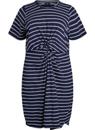 Bomuldskjole med twist-detalje, Bl&aring;