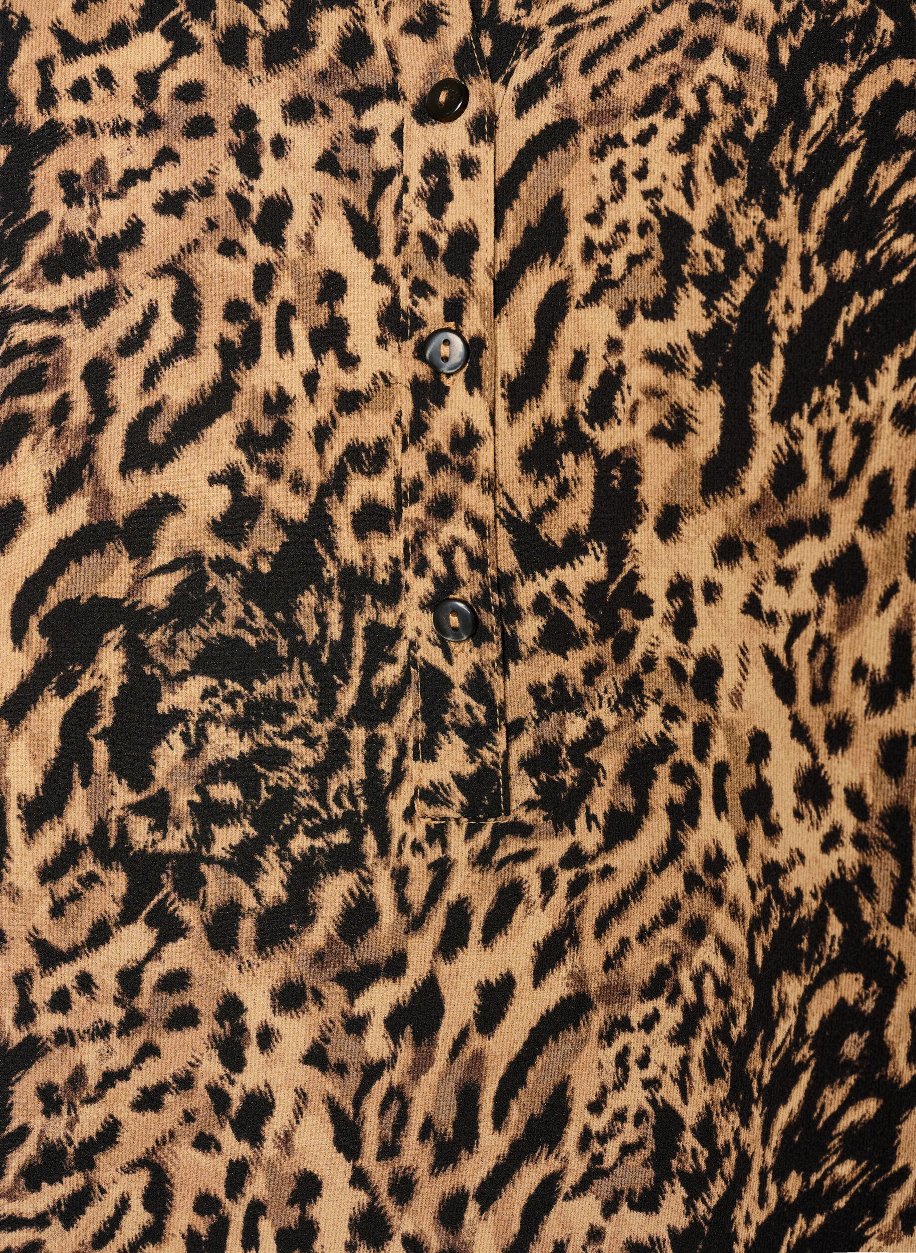 Zizzi Bluse med korte &aelig;rmer og v-udsk&aelig;ring , Brun, Packshot image number 2