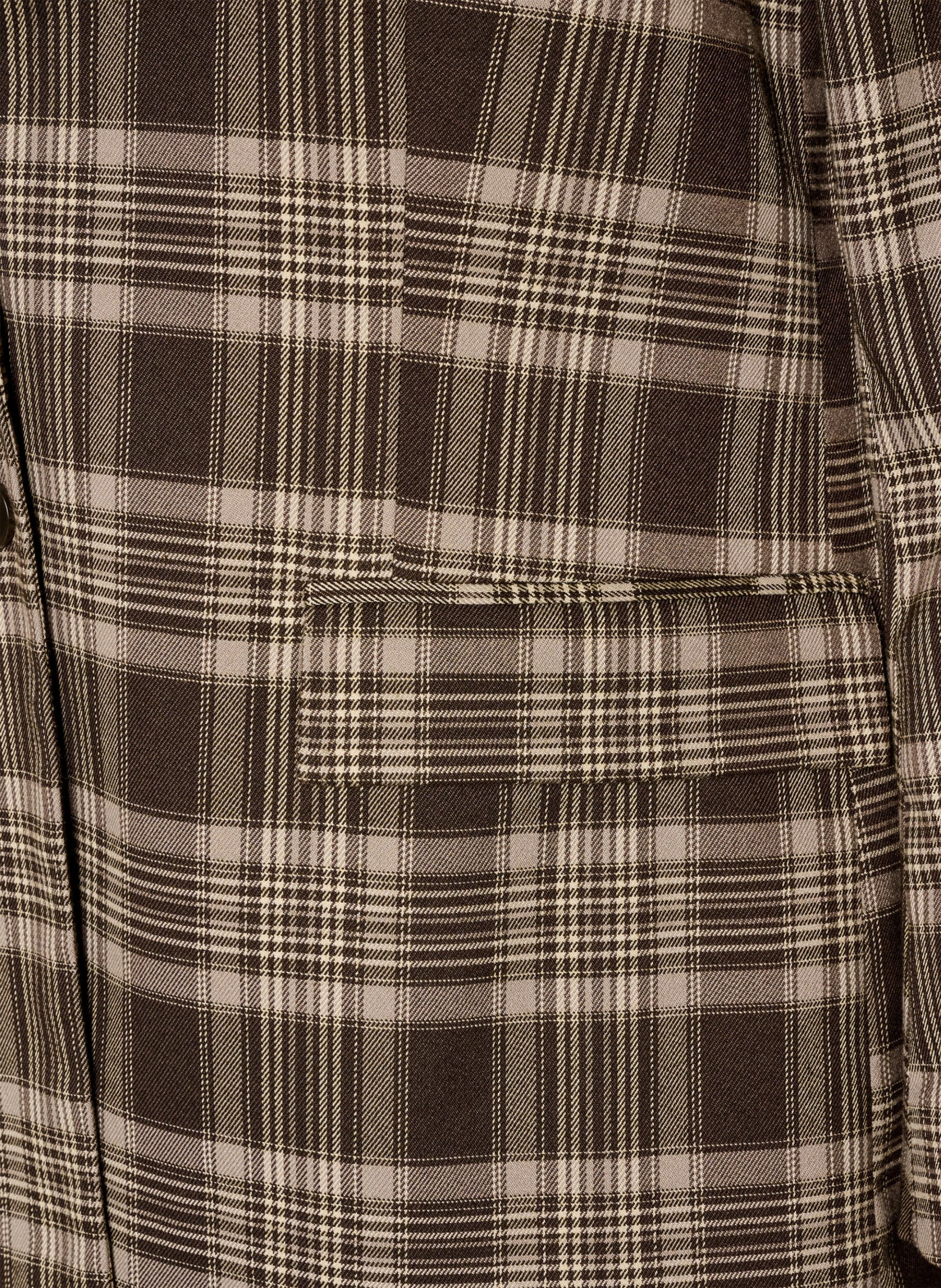 ZizziTernet blazer med lommer og slids, Brun, Packshot image number 3