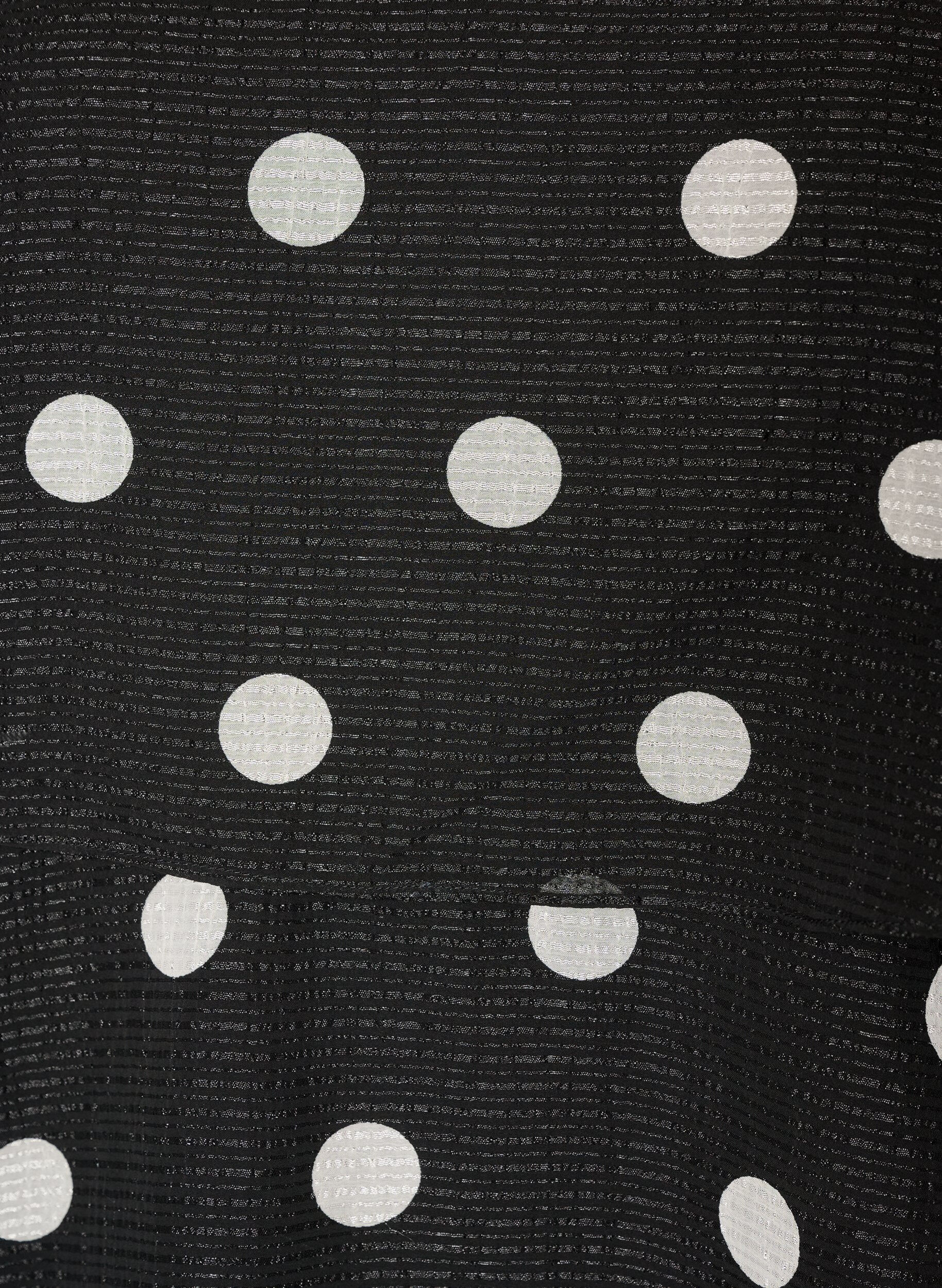 ZizziLagdelt kjole med fl&aelig;sevolanter og spaghettistropper, Sort, Packshot image number 2