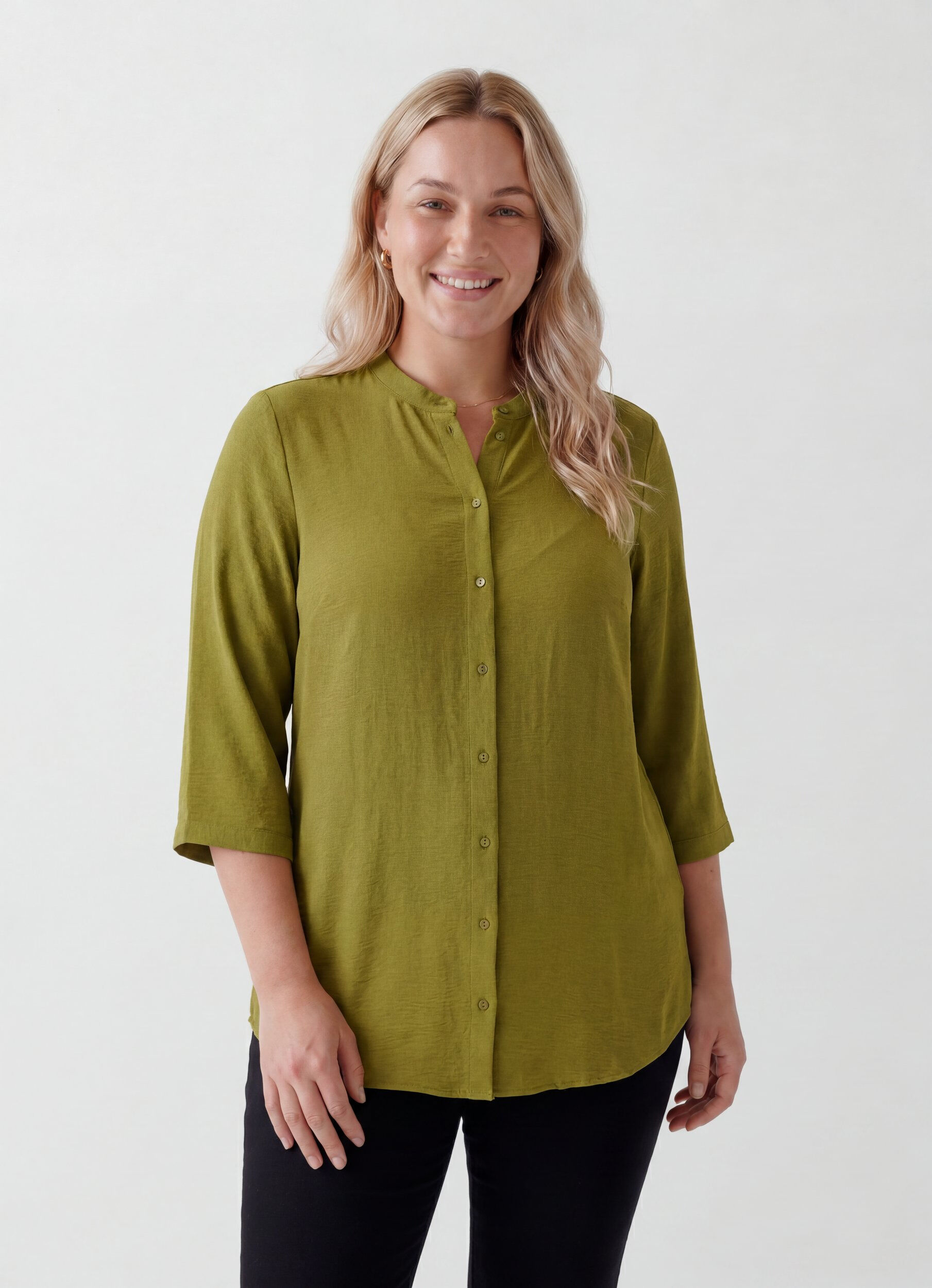 Tunika med 3/4 &aelig;rmer, Gr&oslash;n, Model