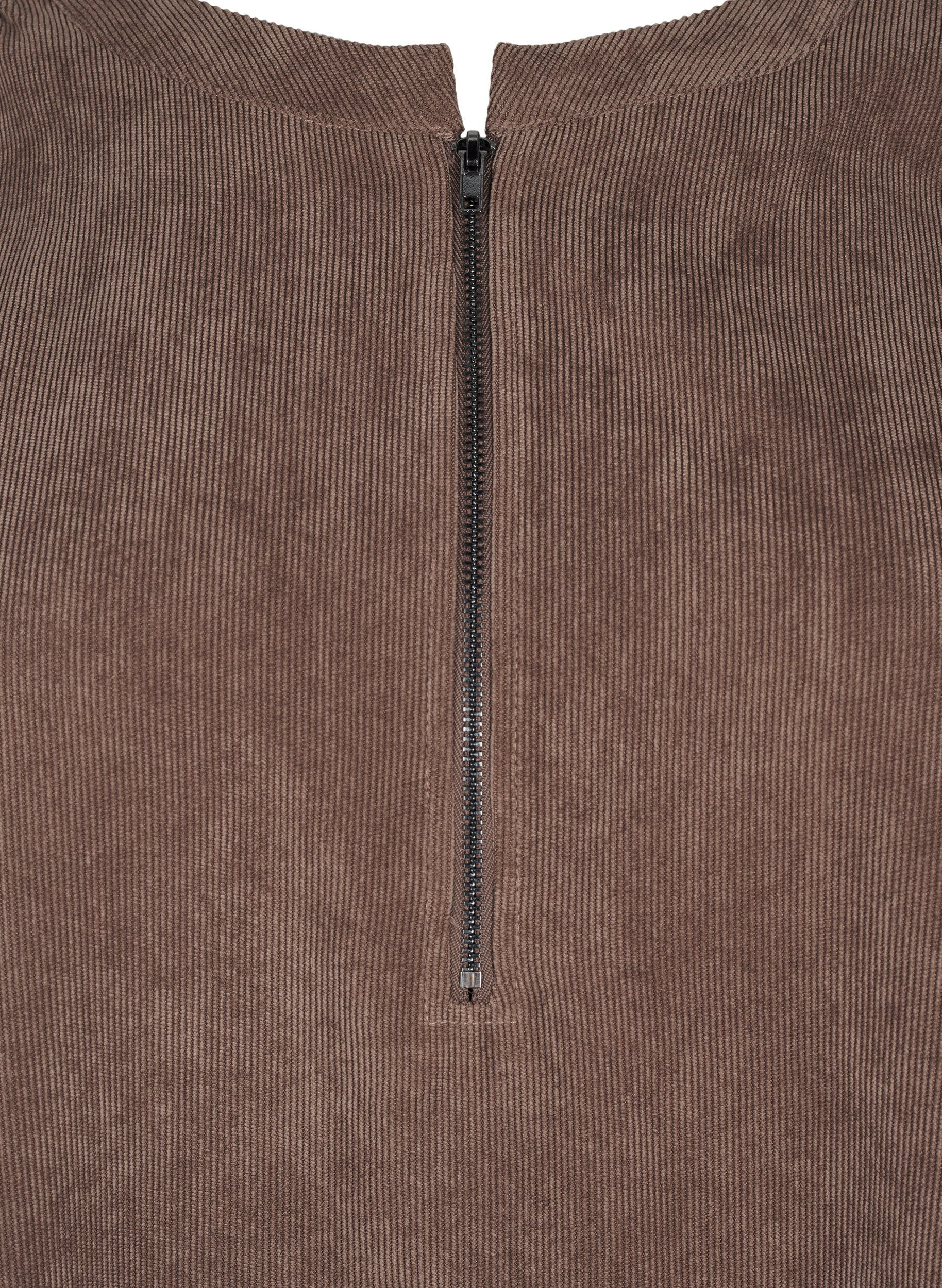 Zizzi Fl&oslash;jlskjole med lynl&aring;s detalje, Chocolate Martini, Packshot image number 2