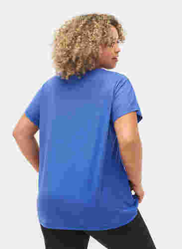 Ensfarvet trænings t-shirt, Dazzling Blue, Model image number 1