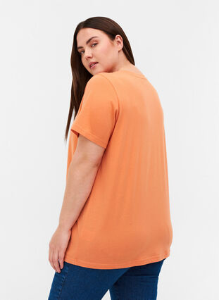Kortærmet t-shirt med print, Brandied Melon, Model image number 1
